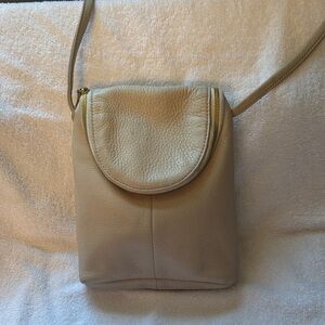 HOBO Cream Leather Crossbody Bag